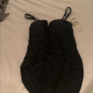 Black rouched one piece swimsuit